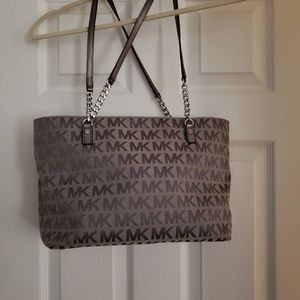 Michael Kors grey MK logo handbag purse